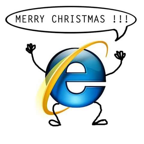 Der Internet Explorer wünsch Frohe Weihnachten